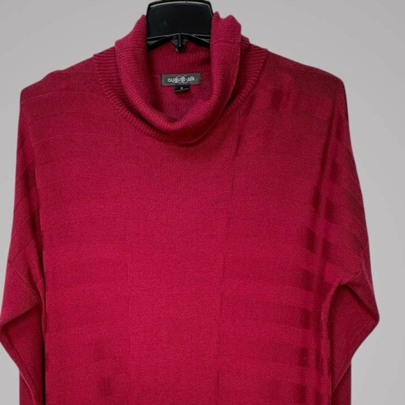 A August Silk XL Longline Pullover Y2K Dark Academia Draped Neck Burgundy Lagom - Picture 2 of 14